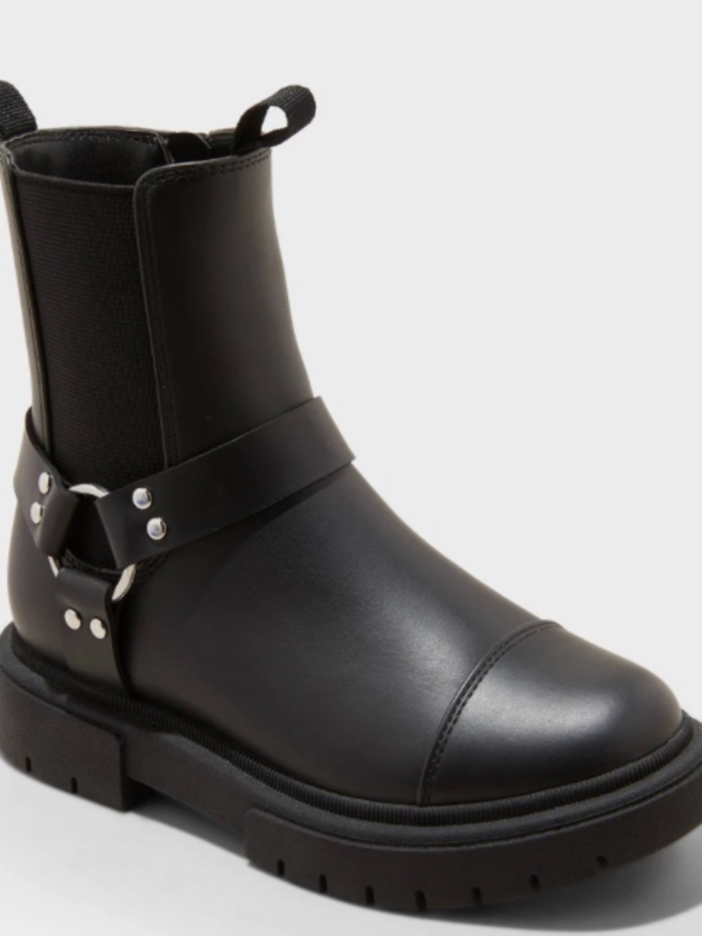 Kids' Crosby Harness Moto Boots - Art Class Black 3: Medium Width, Zipper Closur